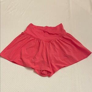 aerie Coral Pink Flared Shorts